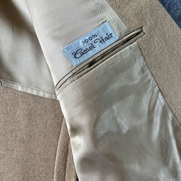Vintage John Weitz by Palm Beach Mens Camel Hair Tan 2 Button Blazer Jacket - Picture 8 of 12